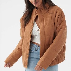 Women's Tan Quilted Jacket